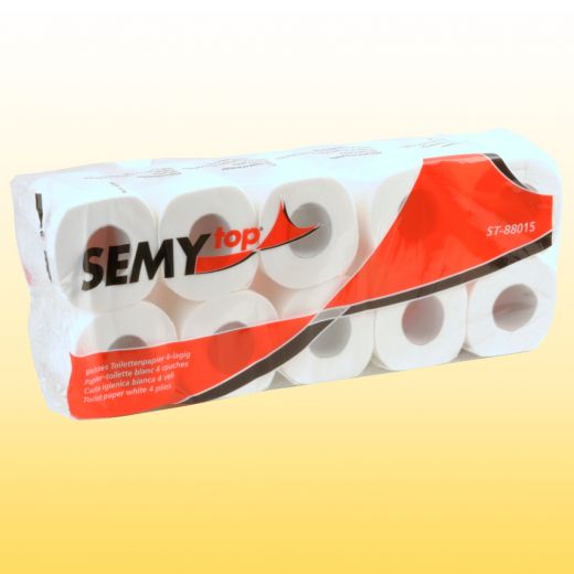 80 Rollen Toiettenpapier 4-lagig hochwei� Zellstoff gepr�gt 150 Blatt/Rolle